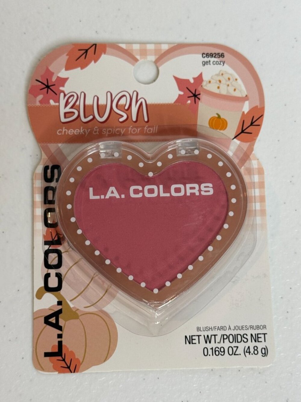 L.A. Colors Get Cozy Blush C69256 Heart Compact Fall Collection